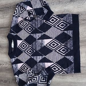 Vintage Ricki Division of Miss Erica Abstract Geometric Pattern Knit Sweater